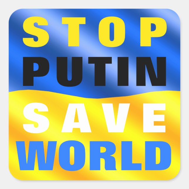 Soutenez Ukraine Sticker Stop poutin Save World (Devant)