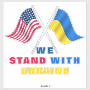 Soutenez Ukraine Sticker USA et drapeau ukrainien