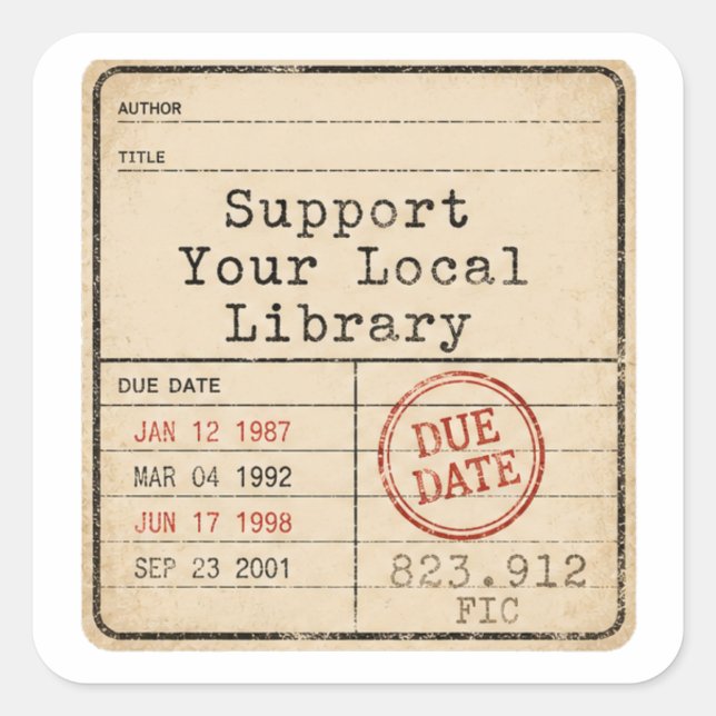 Soutenez Votre Bibliothèque Locale - Étiquette de  (Devant)