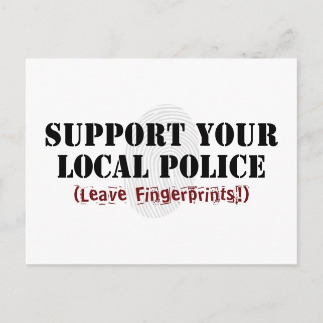 Soutenez Votre Police Locale Carte Postale (Devant)