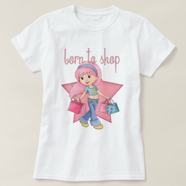 Soutenu pour faire des emplettes T-shirt - fille (Design devant)