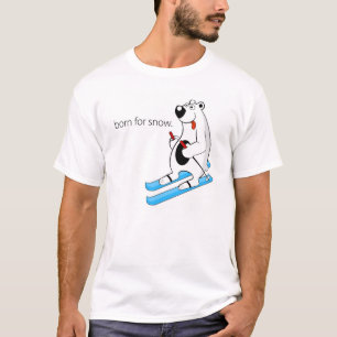 Soutenu pour le T-shirt de ski d'ours blanc de