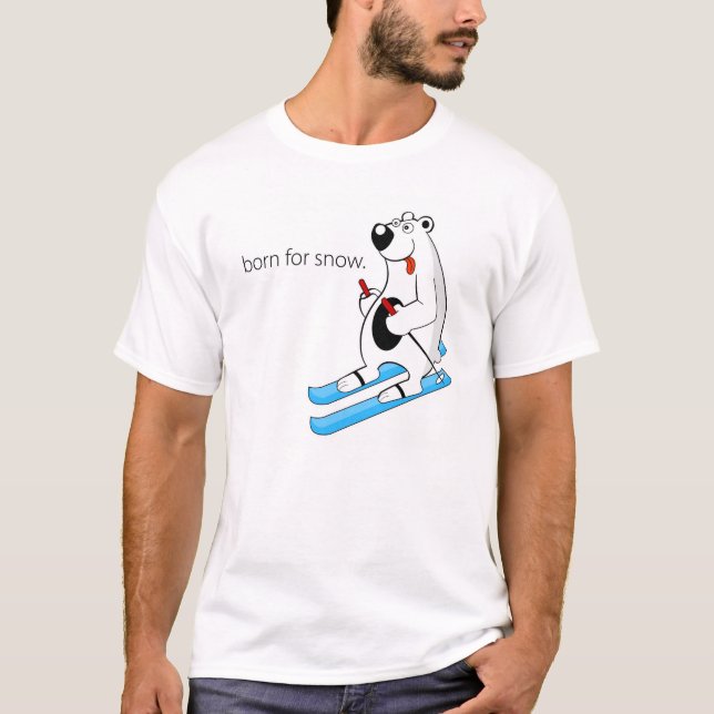 Soutenu pour le T-shirt de ski d'ours blanc de (Devant)