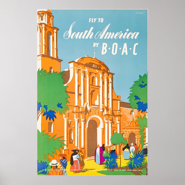 South America Poster BOAC Travel Art South America (Devant)