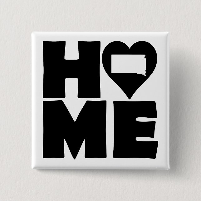 South Dakota Accueil Heart State Button Badge Pin (Devant)