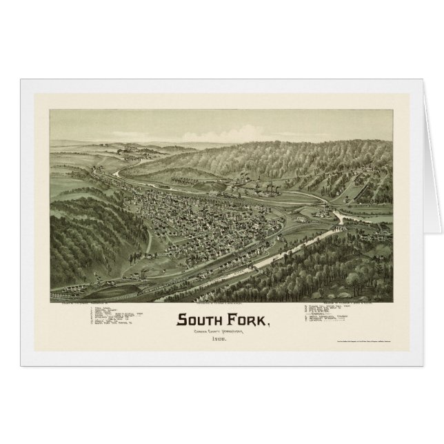 South Fork, carte panoramique de PA - 1900 (Devant horizontal)