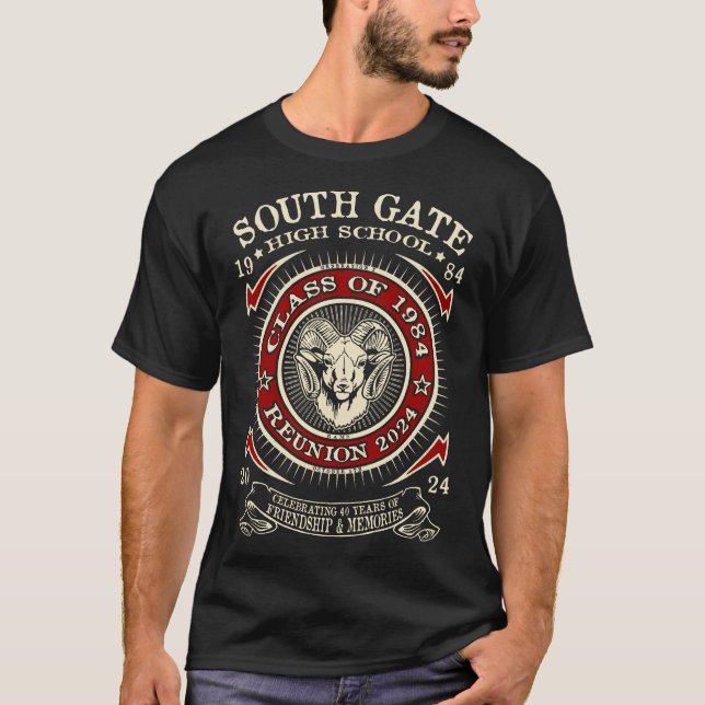 South Gate H.S. Classe de T-shirt Réunion 1984 (Devant)
