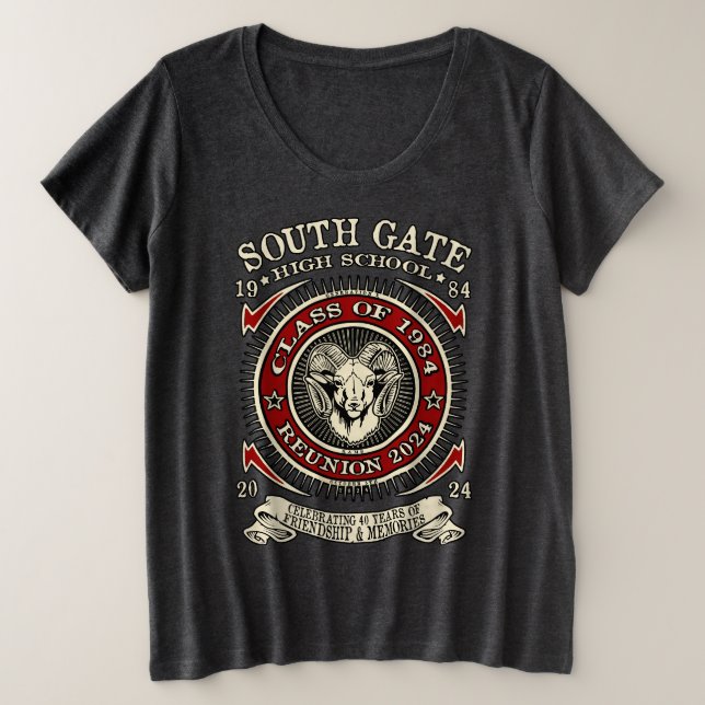 South Gate H.S. Rams Femme plus taille T-shirt (Design devant)
