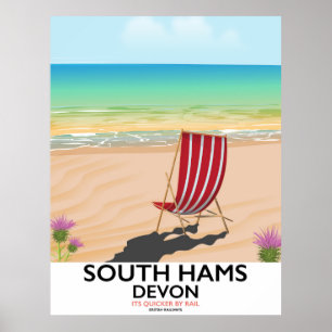 South Hams Devon beach poster