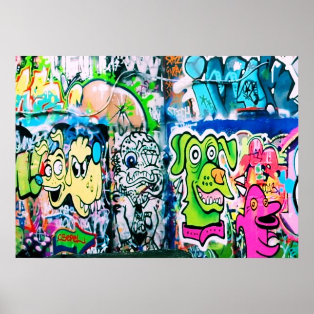 Southbank Graffiti - London Poster (Devant)