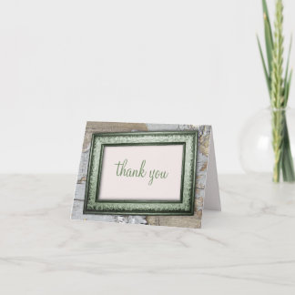 Southern Country Green Rustic Merci Cartes