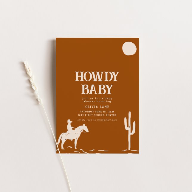 Southwest Cowboy Howdy Baby shower Invitation (Créateur téléchargé)