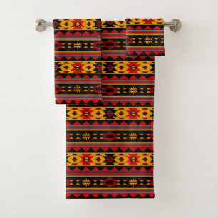 Southwest Design Red Black Gold Tribal Motif