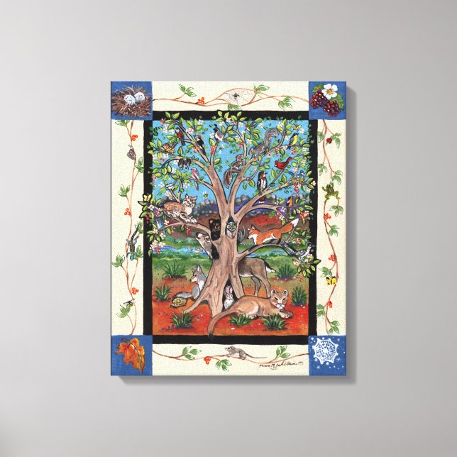 "Southwest Tree of Life" Toile de quatre saisons I (Recto)