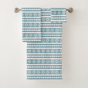 Southwest Winter Blue Géométrique Flocs de neige e