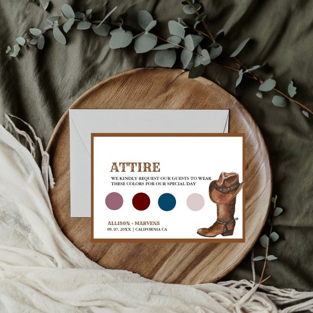 Southwestern Cowboy Thème mariage Détails Carte (Créateur téléchargé)