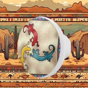 Southwestern Faux Stainted Verre bouton en céramiq