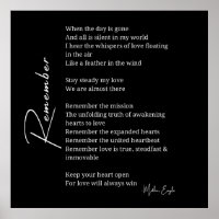 Souvenez-vous de l'amour poème poster décoration m