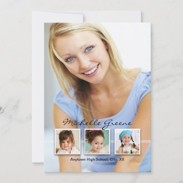 Souvenirs 4 Faire-part de diplôme photo (Devant)