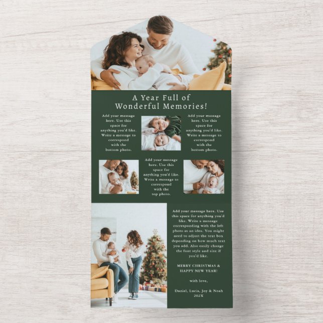 Souvenirs Année En Revue Photo Collage Carte de va (À l'intérieur)