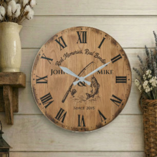 Souvenirs de Pêche Liens Véritables Horloge de P