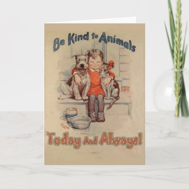 Soyez aimable avec la carte de voeux d'animaux (Devant)
