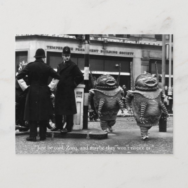 Soyez Aliens Cool Carte postale Halloween (Devant)