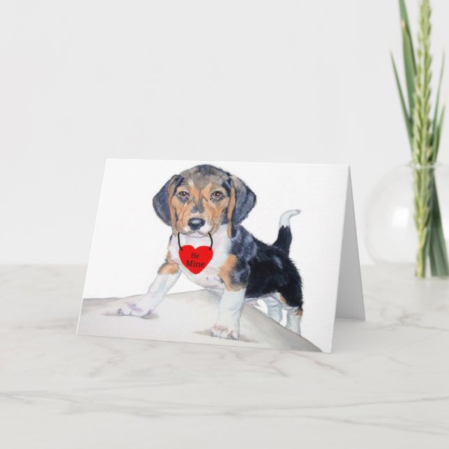 Soyez Beagle de MIne Valentine Carte de voeux (Devant)