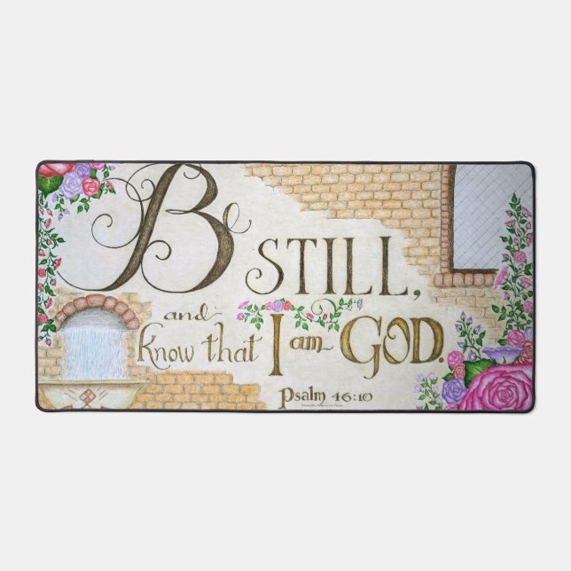 Soyez calme, Psaume 46:10 - Tapis de bureau (Recto)