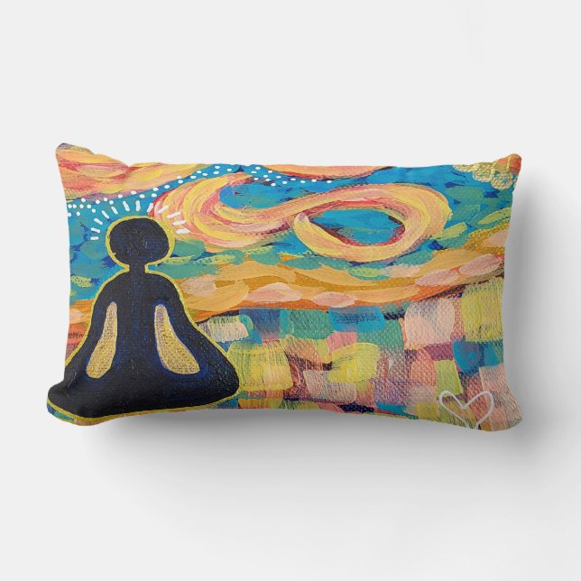 Soyez Conscient Méditation Yoga Coussin d'art (Recto)