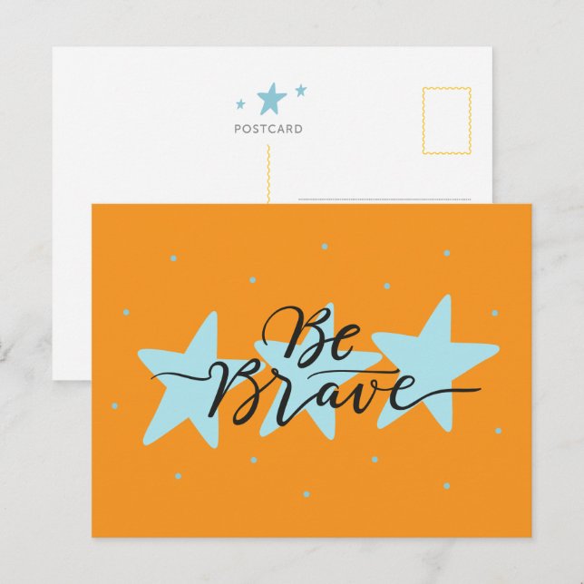 Soyez courageux - Carte postale motivationnelle (Devant / Derrière)