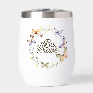 Soyez Courageux, Papillons Jaunes Violets Wreath