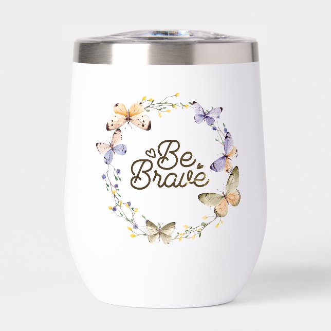 Soyez Courageux, Papillons Jaunes Violets Wreath (Avant)