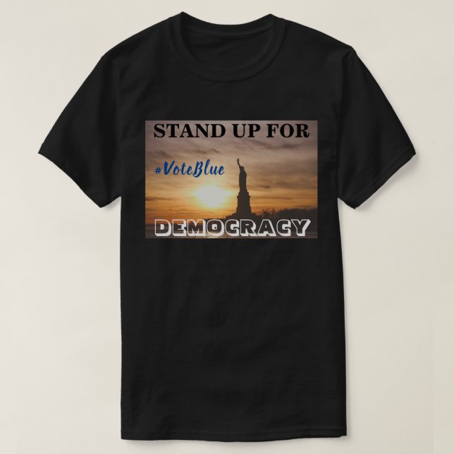 SOYEZ DÉMOCRATIE #VoteBlue T-Shirt (Design devant)