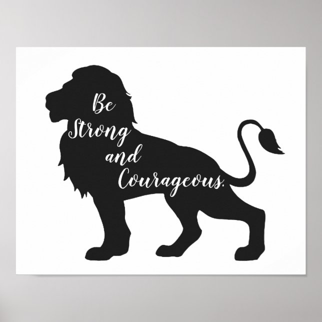 Soyez fort et courageux Poster Lion (Devant)