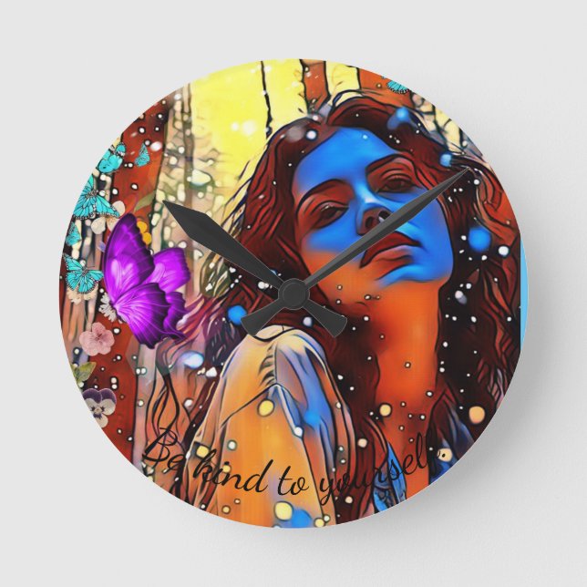 Soyez gentil avec vous Horloge murale (Recto)