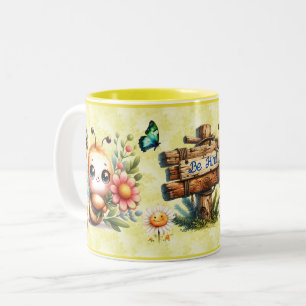 Soyez Gentil Bee Mug Jaune Mignonne Marguerites Pe