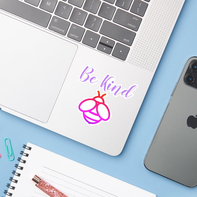 Soyez gentil, mignon autocollant image abeille (Ordinateur portable avec iPhone)