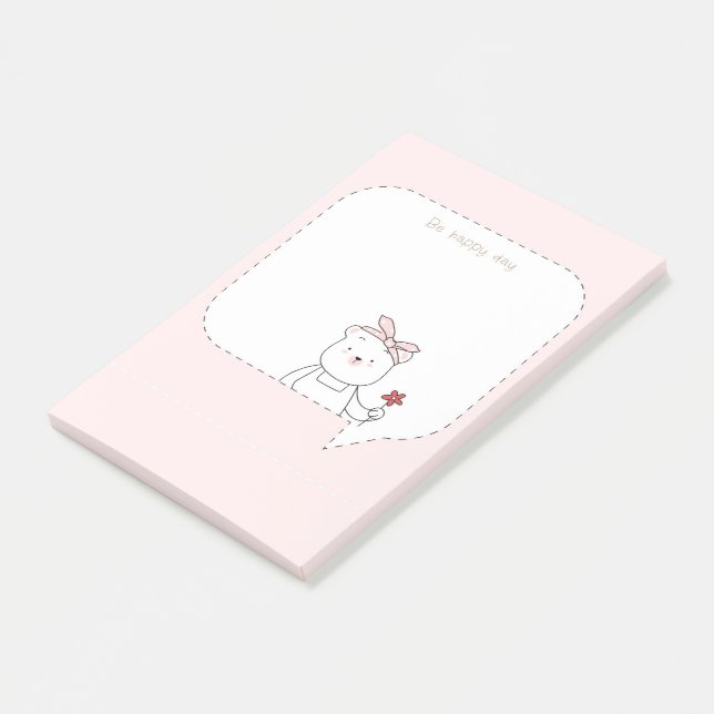 Soyez heureux Bear Post-it Notes (Incliné)