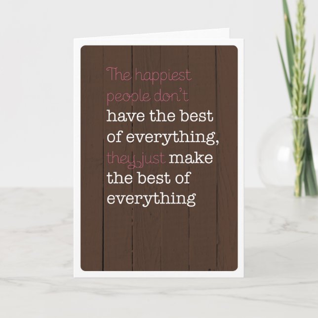 Soyez heureux de la carte de motivation positive (Devant)