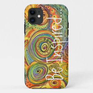 "Soyez inspiré" coque couleur Doodle iPhone 11