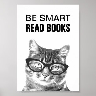Soyez intelligent, lisez des livres affiche avec p