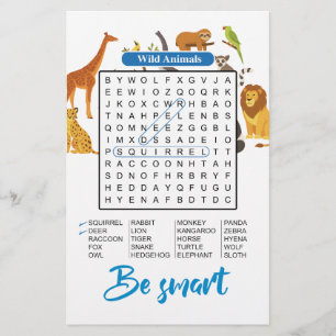 Soyez Intelligents – Recherche de Mots Animaux Sau