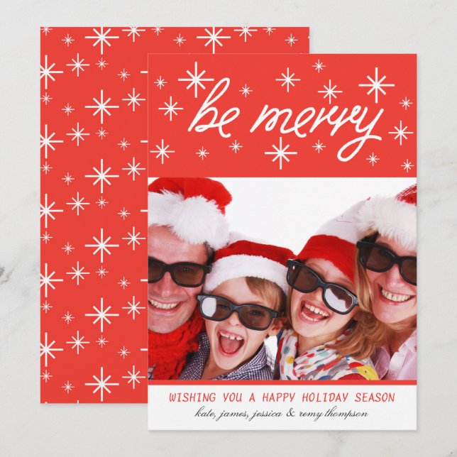 Soyez joyeux carte de Noël photo (Devant / Derrière)