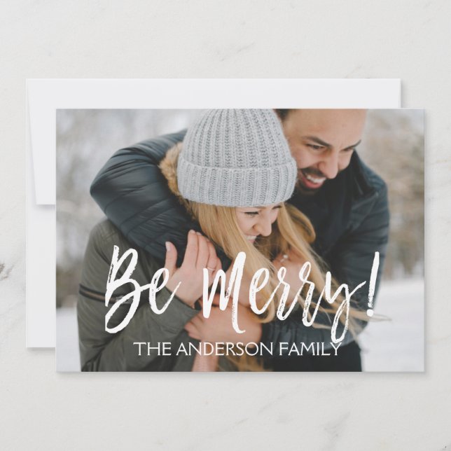 Soyez Joyeux Carte photo de Noël (Devant)