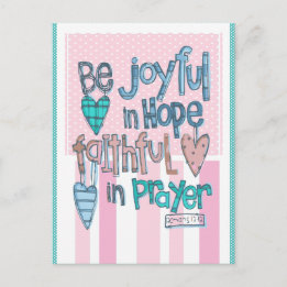 Soyez Joyeux dans Faith Pink Carte postale