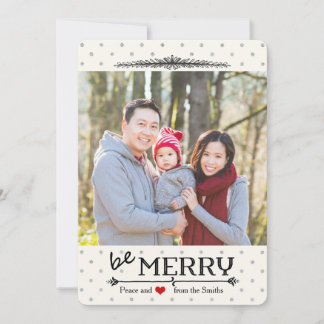 Soyez joyeux pois - Carte photo de Noël