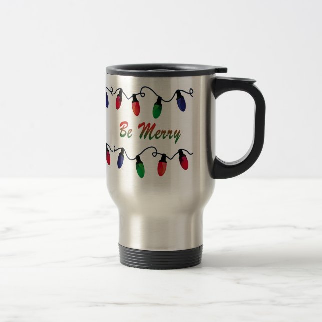 Soyez joyeux - tasse de voyage de vacances (Droit)