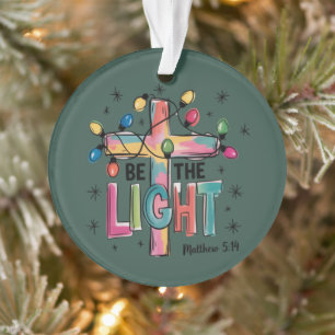 Soyez la lumière de Noël croix chrétienne Xmas Bib
