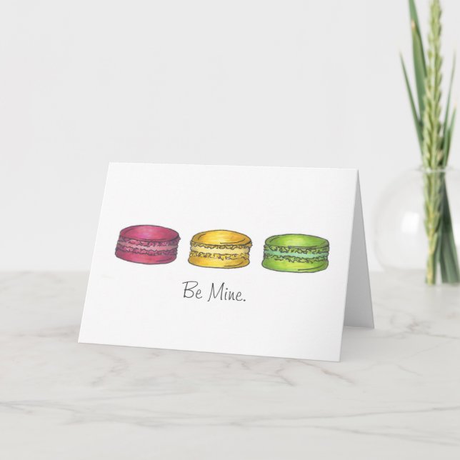 Soyez le mien Macaron Cookies Carte d'Amour Saint  (Devant)